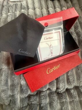 Cartier Red and Black Jewelry Gift Box with Gold Logo